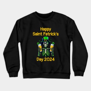 St Patricks Day 2024. Irish Skull Men Crewneck Sweatshirt